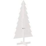 vidaXL Lesena novoletna jelka za okras bela 150 cm trdna borovina | Shoptok.si