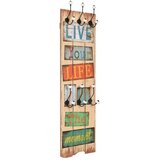  Stenski obešalnik s 6 kljukicami 120x40 cm LIVE LIFE | Shoptok.si