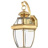 Elstead Lighting Elstead Newbury Zunanja stenska svetilka srednje velikosti, 1 luč, polirana medenina, IP44, E27, (22099809) | Shoptok.si