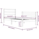  Posteljni okvir bel iz borovine 90x200 cm, (20708186) | Shoptok.si