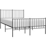 Metalni okvir kreveta uzglavlje i podnožje crni 120x200 cm | shoptok.hr