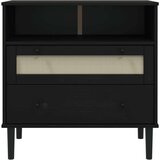 vidaXL Komoda SENJA crna izgled ratana 80x40x80 cm masivna borovina | shoptok.hr