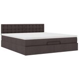 vidaXL Otomanski krevet s madracem i LED tamnosmeđi 180x200 cm tkanine | shoptok.hr