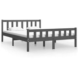  Posteljni okvir siv iz trdnega lesa 140x190 cm, (20645632) | Shoptok.si