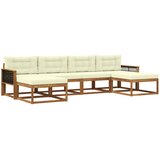 vidaXL Zunanja garnitura za sedenje z blazino 6 pcs Naravna in smetana, (5000279538) | Shoptok.si
