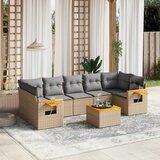  8-dijelni set vrtnih sofa od poliratana s jastucima bež | shoptok.hr