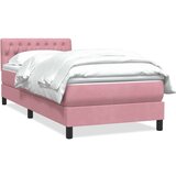 Box spring postelja z vzmetnico roza 80x220 cm žamet, (21791709) | Shoptok.si
