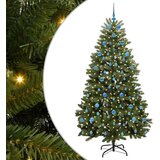 vidaXL Umestno božično drevo z LED lučmi Zelena 210 cm PVC in kovina, (5000067355) | Shoptok.si