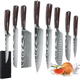 ruiguan Set japonskih kuhinjskih nožev, visoko ogljikovo nerjaveče jeklo, okolju prijazno, kuhinjski noži, 8PCS, (5000161539) | Shoptok.si