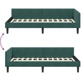  Kutni okvir kreveta Tamnozelena 90 x 190 cm Baršun | shoptok.hr