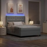  LED Box Spring Krevet Svijetlo siva 140 x 190 cm tkanina | shoptok.hr