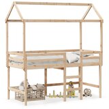 Maison Chic Postelja za odrasle - Posteljni Okvir z lestvijo in streho 90x200 cm borovina, (22082558) | Shoptok.si