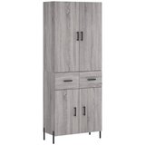  Visoka komoda siva sonome 69,5x34x180 cm od konstruiranog drva Slike