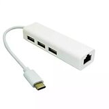  Adapter-konverter USB Tip C 3.1 na 3xUSB LAN GreenCon Cene