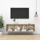 vidaXL Stenska TV omarica sonoma hrast 37x37x142,5 cm iverna plošča Cene