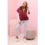 Kesi Włoski Women's quilted vest with short sleeves and a stand-up collar red | shoptok.hr