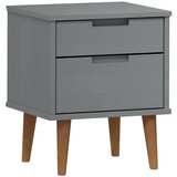 Maison Chic Nočna omarica - Nočna miza MOLDE siva 40x35x48 cm trdna borovina, (21686873) Cene
