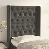  Uzglavlje s ušima tamnosivo 83x16x118/128 cm baršunasto | shoptok.hr