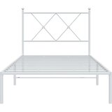  Metalni okvir za krevet s uzglavljem bijeli 90x200 cm | shoptok.hr