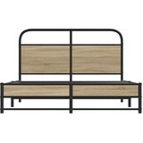vidaXL Okvir kreveta bez madraca dimljena boja hrasta 120x200cm drveni | shoptok.hr