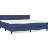 vidaXL Box spring postelja z vzmetnico moder 200x200 cm blago, (20892613) Cene