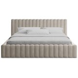 Makamii Sivorjava oblazinjena zakonska postelja s prostorom za shranjevanje z letvenim dnom 180x200 cm Lemi – | Shoptok.si
