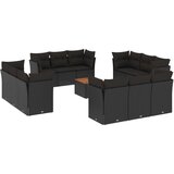  13-dijelni set vrtnih sofa s jastucima poliratan crni | shoptok.hr