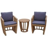 SUNFUN Balkonski set namještaja Adelaide (3 -dij., Natur, tamno plava) | shoptok.hr