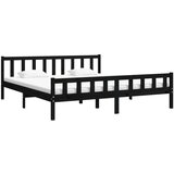 Za krevet od masivnog drva crni 160 x 200 cm | shoptok.hr