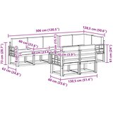  Set vanjskih sofa 8 kom. Bijela i bež Poliester | shoptok.hr