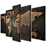 Wallity Slike karte sveta, set sa 5 slika, 105x70 cm Cene