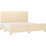  Okvir za krevet bez madraca krem 200x200 cm od tkanine | shoptok.hr