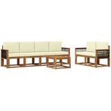 vidaXL Zunanja garnitura za sedenje z blazino 6 pcs Naravna in smetana, (5000282365) | Shoptok.si