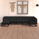  Sedežna garnitura 7-delna z blazinami trdna borovina | Shoptok.si