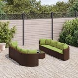  9-dijelni set vrtnih sofa s jastucima poliratan smeđi | shoptok.hr