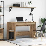 vidaXL Miza s polico Drugo artisan hrast 140 x 50 x 75 cm Konstruiran les Cene