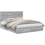vidaXL Postelja s shranjevanjem z vzglavjem Siva Sonoma 160 x 200 cm, (5000105945) | Shoptok.si
