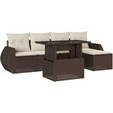 vidaXL 6-dijelni set vrtnih sofa od poliratana s jastucima smeđi | shoptok.hr