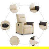 vidaXL Električni naslanjač krem tkanina | Shoptok.si