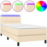  Box spring s madracem LED krem 100x200 cm od tkanine | shoptok.hr
