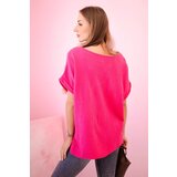 Kesi Włoski Muslin blouse with a necklace fuchsia | Shoptok.si