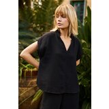 Marisse Black Cotton Shirt | Shoptok.si