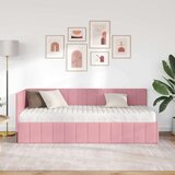  Kutni krevetni okvir s madracem s madracem 2 pcs Siva Baršun | Eponuda.ba