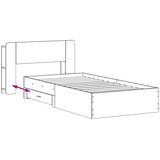 Okvir kreveta s pohranom Crna 75 x 190 cm Konstruirano drvo - Crna 75 x 190 cm bez središnje police | shoptok.hr