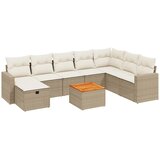 vidaXL 9-dijelni set vrtnih sofa s jastucima bež od poliratana | shoptok.hr