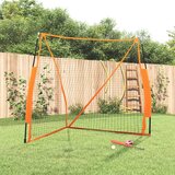 vidaXL Prenosna baseball mreža oranžna in črna 183x182x183 cm | Shoptok.si