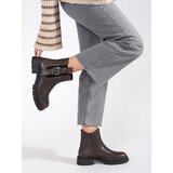 Shelvt Brown women's Chelsea boots with buckle | Shoptok.si