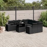 vidaXL 9-dijelni set vrtnih sofa s jastucima crni od poliratana | shoptok.hr