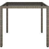  Vrtna miza 90x90x75 cm kaljeno steklo in poli ratan siva, (20665698) | Shoptok.si