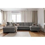 Miuform Siva sklopiva kutna garnitura od samta (s lijevim kutom) Lofty Lilly – | shoptok.hr
